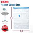 10 Pack Small Vacuum Storage Bags for Comforters, Blankets & Clothes  Vacuum Sealed Compression Bags with Hand Pump  Space Saver Storage Bags for Bedding, Moving, Travel & Organization