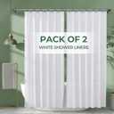 AmazerBath Shower Curtain Liner 2 Pack, 72 x 72 Inches PEVA Plastic Shower Liner with 3 Weighted Stones and 12 Rustproof Metal Grommet, Standard Size Lightweight Shower Curtain - White