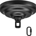 KC&KST Vintage Steel Canopy Kit with Hardware for Chandelier or Swag Light Fixtures,Heavy Duty,5 in Diameter,Includes Loop, Cross Bar and Mounting Screws Black
