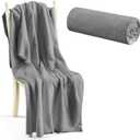 Infrared Sauna Blanket Towel Inserted, 35 x 70Cotton Sweat Absorbent Mat, Reusable Machine Washable Cover for for Home Spa, Gym, Pool, Sauna Blanket Accessories(Gray)