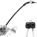 Front Door Lock Cylinder Cable with Keys for Honda Civic 4-Door 2006-2011 | 2 Keys, Silver Tone | Left Driver Side Door Lock Cylinder Replaces 72185-SNA-A01