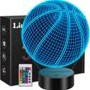 Linkax Basketball Gifts Stocking Stuffers for Teens Boys Girls, Basketball 3D Illusion Night Light Christmas Gifts for Ages 8-13, 5-15 Year Old Boy Birthday Present Room Decor