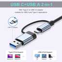 USB C Hub USB Hub 3.0, VIENON Aluminum 8 in 1 USB Extender with SD/TF Card Reader, 3.5mm Aux Headphone Jack for MacBook Pro Air and More PC/Laptop/Tablet Devices