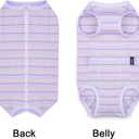 Puppy Striped Recovery Suit for Female Male Dogs Cats,Zip Up Dog Onesie Recovery Shirt Abdominal Wounds,Professional Spay Neuter Dog Pet Bodysuit After Surgery Wear Anti Licking Wounds, Large