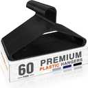 HOUSE DAY Black Plastic Hangers 60 Pack, Clothes Hangers with Non Slip Hooks, Durable & Space Saving Coat Hanger, Light-Weight Clothing Hanger, Perfect Closet Organizer for Everyday Use