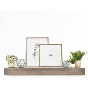 MCS 60-Inch Mantel, Master & Co Antique Natural Finsh Solid Wood Floating Fireplace Mantel, Long Floating Shelf for Livingroom with Wood Cleat Hanging System, Photo and Home Decor Display Shelf