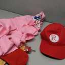 Women Baseball Dress League Costume with Cap Socks Belt Inflatable Baseball Bat Halloween Cosplay Uniform Set (Medium)