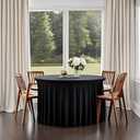 10 Pack Black Round Spandex Tablecloths for 60 inch Table, 120 Inch Spandex Fitted Tablecloths, Wrinkle Free Washable Polyester Tablecloth for Wedding, Party, Birthday, Home Decoration