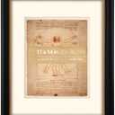 11x14 Wood Black Gold 2 Tone Vintage Antique Retro Picture Frame, Museum Grade Off White Mat 8x10, Real Glass Protection, Gold Trim