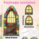 3Pcs Fairy Theme Door Window Cover Fairytale Door Window Decorations Fairy Porch Banner Forest Party Photo Booth Backdrop Fairytale Background for Kids Indoor Outdoor Room Party Supplies