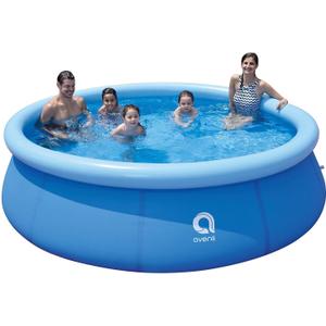DIMAR GARDEN 10ft x 30in Inflatable Swimming Pool, Outdoor Round Top Ring Above Ground Pools