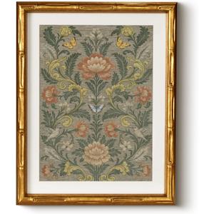 HUARCEY Gold Framed Canvas Wall Art Botanical Prints Yellow Butterfly 11"x14"