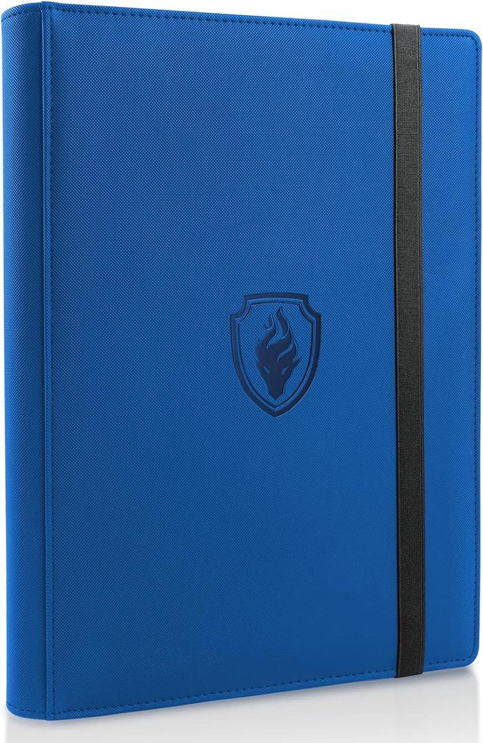 PU Cover Card Binder - 9 Pocket, Sturdy Card Collection Album, Trading Card Holder Folders for YuGiOh, MTG, TCG & Sports Cards, Royal Blue