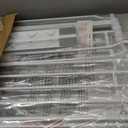 Fairy Baby 71.7"-81.1" Extra Wide Baby Gate with Door, Long Dog Gate for The House Doorway Stairs, Pressure Mounted Safety Gate for Child Kid, Auto Close Metal Pet Barrier with Arch Design, White