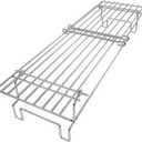 Universal Grill Rack for Gas/Wood Pellet/Griddle/Smoker Grill, Adjustable Warming Rack for Expanded Cook Surface, Upper Rack with Foldable Leg Design, Adjustable Length 15.3-22.1 in, Stainless Steel