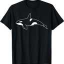 Minimalist Orca Line Drawing Men Women Kids Novelty Orca T-Shirt