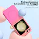Compatible with Galaxy Z Flip 6 Case, Magnetic Gradient Color Soft TPU Phone Case with Camera Lens Protector Case for Galaxy Z Flip 6 6.7 Inch, Pink to Rose Red Gradient(10-23)