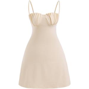 Women's Summer Tie Backless Mini Dress Cute Ruched Sweetheart Neckline Party Club Dresses Medium