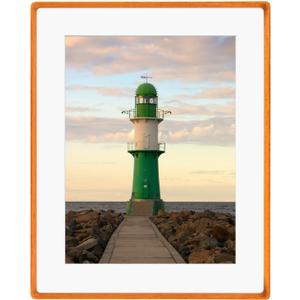 Natural Wood 16x20 Picture Frame, Display 12x16 Photo with Mat or 16x20 Without Mat, Solid Teak Wood Poster Frame with Plexiglass, Wall Hanging Display