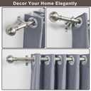Nickel Brushed Window Curtain Rods 36 to 72 Inch, Adjustable Curtain Rod,Heavy Duty Window Rods,Thicken Sturdy Drapery Rods,Single Telescoping Decorative Curtain Rod for Window