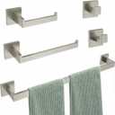 5-Piece Brushed Nickel Bathroom Hardware Set, Wall Mounted Thickened 304 Stainless Steel Towel Holder Set, Featuring 23.6" Towel Bar, Hand Towel Rack, Toilet Paper Holder, and 2 Towel Hooks