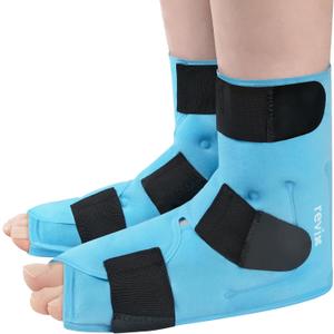 REVIX Large Ankle Ice Pack for Foot Discomfort, Reusable Gel Cold Pack with Cold Compression Therapy, Full Coverage Ankle Ice Wrap for Post-Workout Recovery, Achilles Tendonitis, 2 Packs