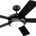 Westinghouse 7224200 Comet Indoor Ceiling Fan with Light, Matte Black