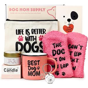 Dog Mom Gifts For Women, Dog Lover Gifts, Mothers Day Gift for Mom Daughter Unique Birthday Gift, Christmas idea Set with 10oz Ceramic Coffee Mug for Dog-loving Friend