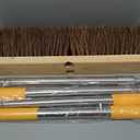 NICOFPHY 18" Push Broom Outdoor Heavy Duty - 65" Long Handle Large Wide Shop Broom, Commercial Stiff Palmyra Bristle Outside Broom Brush for Sweeping Concrete Floor, Garage, Patio, Shop, Yard, Lawn