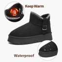 FINIWOR Snow Boots for Women Waterproof, Warm Fur Lined Mini Womens Boots Winter, Fall Ankle Boots Platform Non-slip (8, Black)