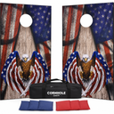 Regulation Size Cornhole Boards Set 2x4 FT with 8 Bean Bags, Portable Cornhole Set with Carrying Case,Corn Hole Games for Adults