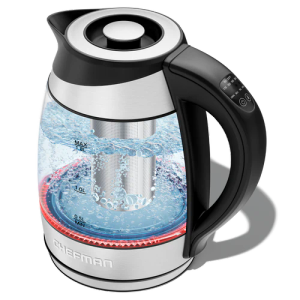 Chefman Electric Kettle with Temperature Control, 5 Presets LED Indicator Lights,  Hot Water Boiler, 360° Swivel Base, BPA Free, Stainless Steel, 1.8 Liters Chefman Electric Kettle with Temperature Control, 5 Presets LED Indicator Lights,  Hot Water Boiler, 360° Swivel Base, BPA Free, Stainless Steel, 1.8 Liters
