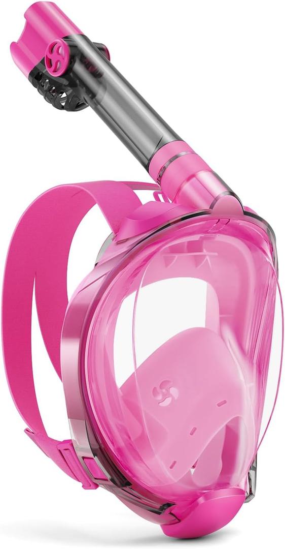 W WSTOO Full Face Snorkel Mask, Dry Top Snorkeling Gear for Adults, 180 Panoramic Foldable Design with Camera Mount, Safe Mouth/Nose Breathing, Anti-Fog & Anti-Leak (Small/Medium, 1 Pack - Transparent/Pink) W WSTOO Full Face Snorkel Mask, Dry Top Snorkeling Gear for Adults, 180 Panoramic Foldable Design with Camera Mount, Safe Mouth/Nose Breathing, Anti-Fog & Anti-Leak (Small/Medium, 1 Pack - Transparent/Pink)
