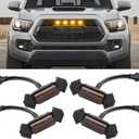 4Pcs LED Grille Lights Waterproof Amber LED Front Grille Lamp for Toyotaa Grille Light 2016-2019 Tacoma TRD Pro Grille with Wiring Harness Fuse Adapter (4pc)