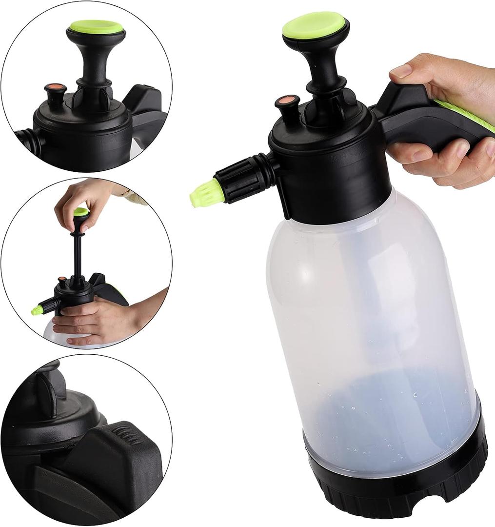 Suwimut 1 Pack 0.5 Gallon Hand held Garden Sprayer Pump Pressure Water Sprayers, Multi-Purpose Hand Sprayer for Lawn, Garden, Safety Valve Adjustable Nozzle