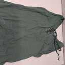 Womens Sexy V Neck Tank Shirts Top Sleeveless Casual Basic Drawstring Rib Knit Tops Size L