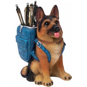 Cute Dog Pen Holder for Desk, Pencil Holder, Creative Desktop Pen Organizer Pencil Cups, Unique Desk Accessories Decor for Home Office School, German Shepherd Gifts for Dog Lovers