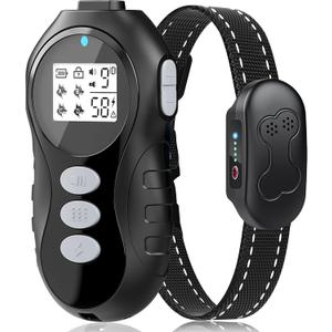 Dog Shock Collar with Remote Control - Shock Collar for Dogs IPX7 Waterproof Dog Training Collar with Beep Vibration Static Correction Flashlight Long-Lasting Battery Safe Training for dogs 10120 lbs