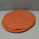 FunWheat Round Braided Placemats Set of 8 Place mats for Dining Tables Woven Heat Resistant Table Mats 15 inch for Fall(Orange,8pcs)