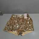 Women's Sequins Shorts A Line High Waist Elastic Sparkly Night-Out Shorts Clubwear Party Short, Small