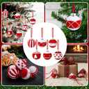 6 Pcs Red Crochet Christmas Balls Ornaments 2.76" Stable Rustic Sweater Ball for Christmas Tree Knitted Xmas Farmhouse Hanging Decorations Party Gifts