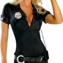 Women Police Costume Halloween Sexy Adult Cop Uniform for Women (Large)