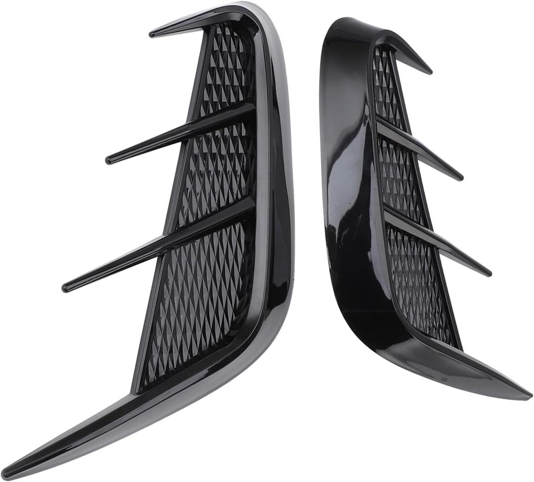 1 Pair Side Vent Trim Universal Left Right Marker Side Air Vent Cover Decorative Stickers for 1 Series E90 Body Side Air Wing Vent Trim Car Mudguard Side Wing Trim (Glossy Black)