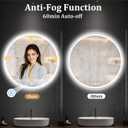 LED Bathroom Mirror 22 Inch Round Bathroom Mirror with Lights, Circle Wall Mirror with 3 Colors Brightness, Anti-Fog for Bathroom Vanity, Entryway Living Room