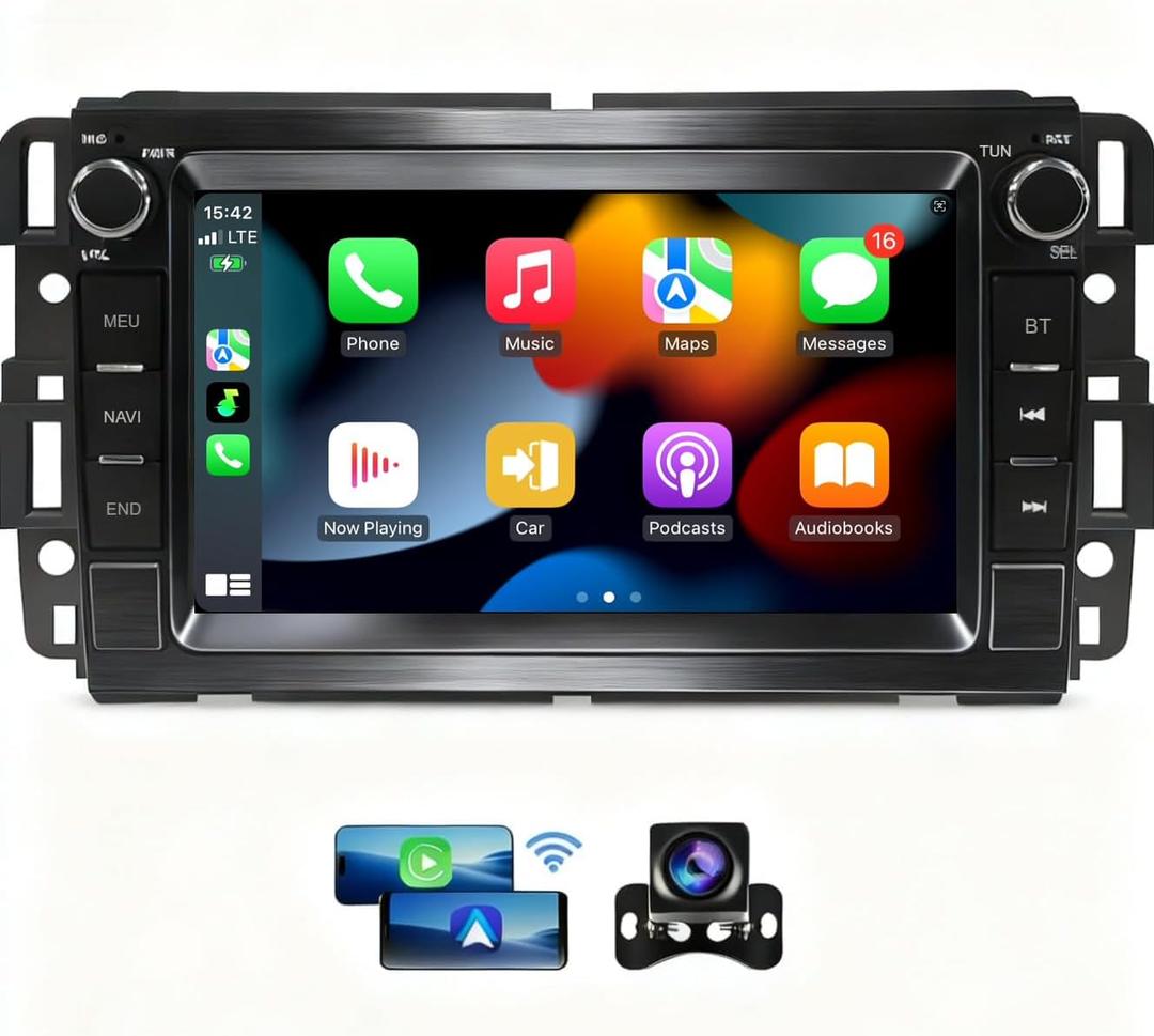 4Core+64G Car Radio for GMC Acadia 2007-2012 Chevrolet Traverse 2008-2012 Buick Enclave 2008-2012 Chevy Impala 2006-2012 CarPlay Android Auto 7 Inch TouchSreen with GPS Navigation Backup Camera