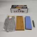 Sharp Pebble Premium Whetstone Knife Sharpening Stone 2 Side Grit 1000/6000 Waterstone- Whetstone Knife Sharpener- NonSlip Bamboo Base & Angle Guide