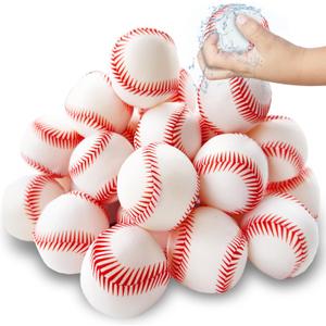 Qiuttnqn 20 Pcs 2.36 Inch Water Splash Balls,Pool Balls for Swimming Pool,Water Absorbent Baseball for Kids,Reusable Water Balloons,Summer Beach Ball Sport Theme Party Supplies