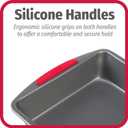 GoodCook MegaGrip Baking Pan with Silicone Grip Handles Square Non-Stick Heavy-Gauge Steel Cake Pan Baking Dish for Brownies Bread Cake Baked Goods & More, Dishwasher Safe, 8x8-Inch,
