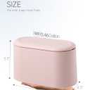 Mini Trash Can with Lid Removable Small Garbage Can, Tiny Plastic Trash Bin, Pop Up Countertop Wastebasket, Counter Garbage Lint Bin for Bathroom,Office,Kitchen,Desk,Coffee Table(Pink)