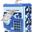 Piggy Bank Electronic Mini ATM for Kids Baby Toy, Safe Coin Banks Money Saving Box Password Code Lock for Children,Boys Girls Best Gift(Camouflage)